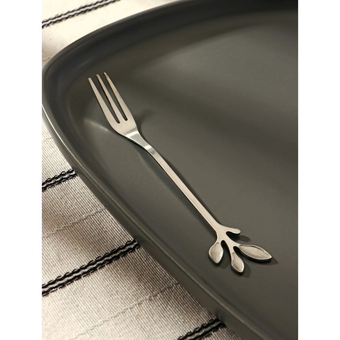 фото Вилка десертная magistro «вудс», h=12 см, цвет серебряный