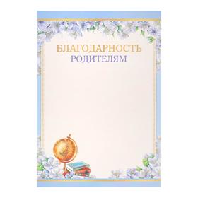 

Благодарность "Родителям" глобус, книги
