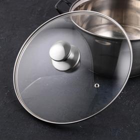 

Крышка для сковороды и кастрюли стеклянная, d=28 см, с ручкой из нержавеющей стали (для духового шкафа)