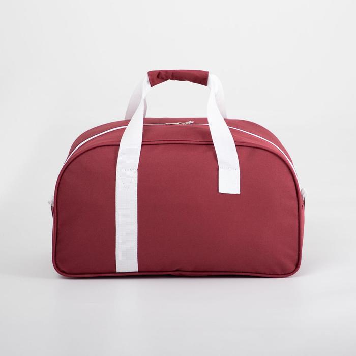 фото Сумка спортивная на молнии, без подкладки, цвет бордовый textura