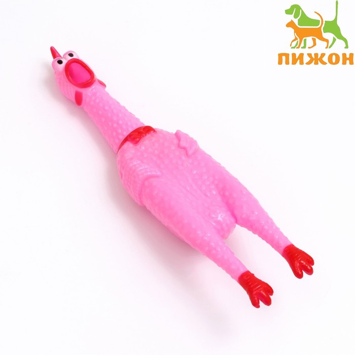 

Игрушка пищащая "Задумчивая курица" для собак, 28 см, розовая