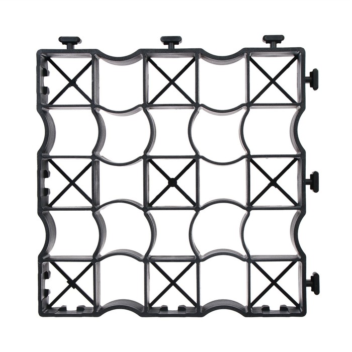 Решётка газонная, 33 × 33 × 5 см, чёрная