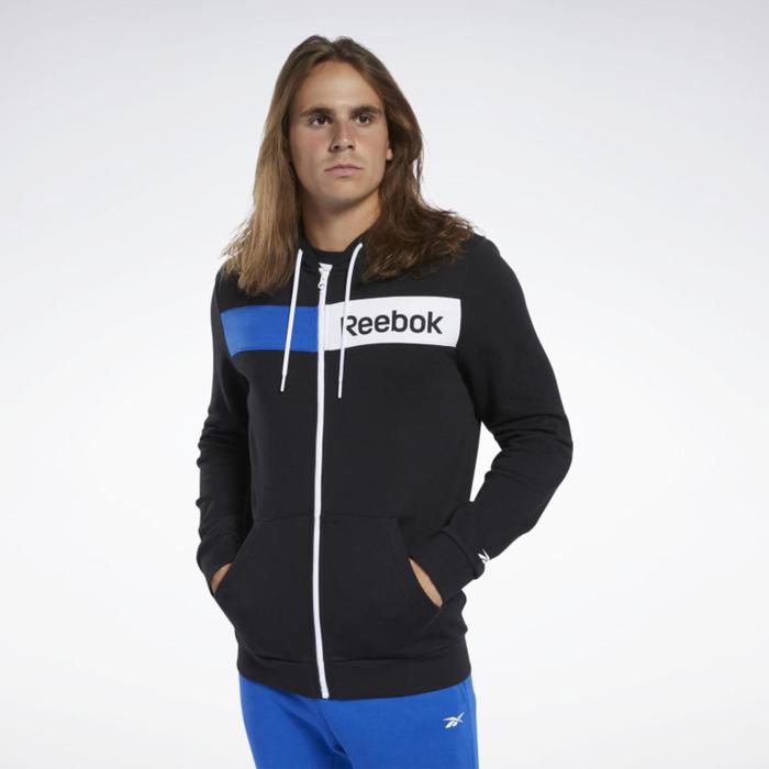 фото Толстовка reebok te linear logo fz hoodie, размер 48-50 (fk6115)