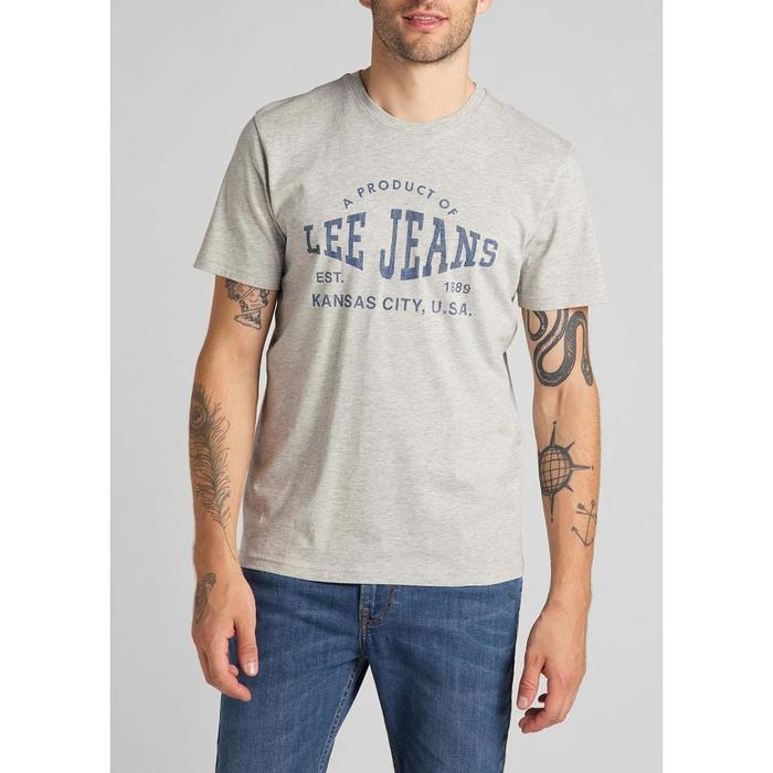 фото Футболка lee logo tee grey mele, размер 44-46 (l65wfq37)