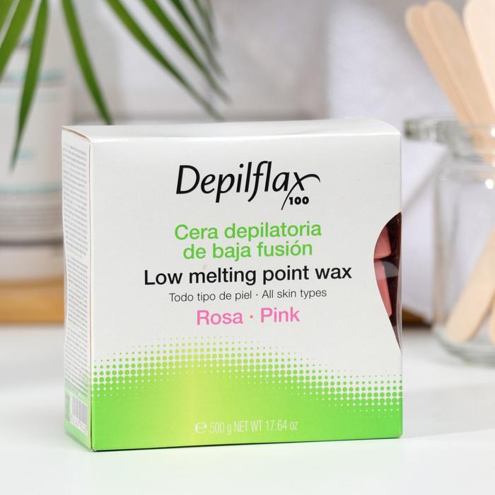 Воск для депиляции Depilflax100, розовый, 500 г