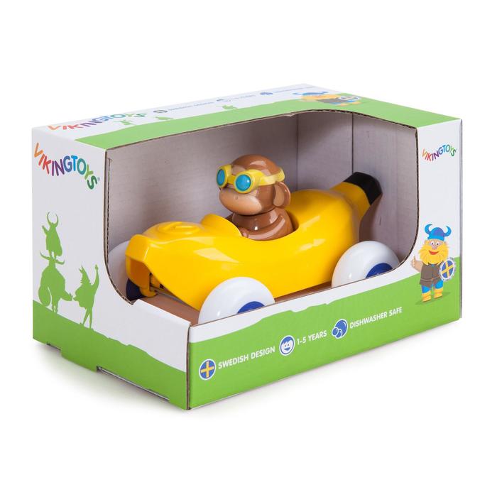 фото Машинка-банан с обезьянкой, в подарочной упаковке viking toys