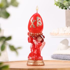 Свеча фигурная "Пасхальный ангел", красный, 5.5х16.2 см, 175 гр