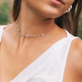 

Колье "Чувства" стразинки, цвет белый в серебре , длина 43см