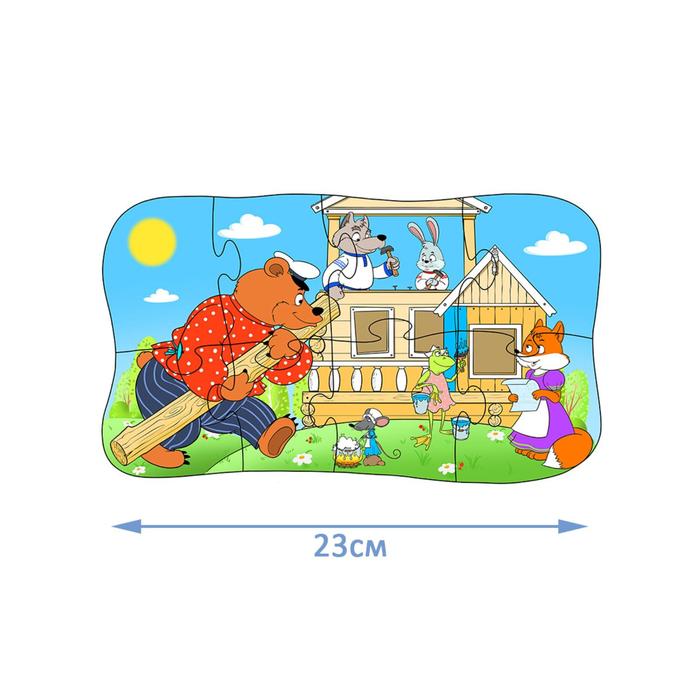 Развивающий пазл «Теремок», 5 пазлов, 2 в 1