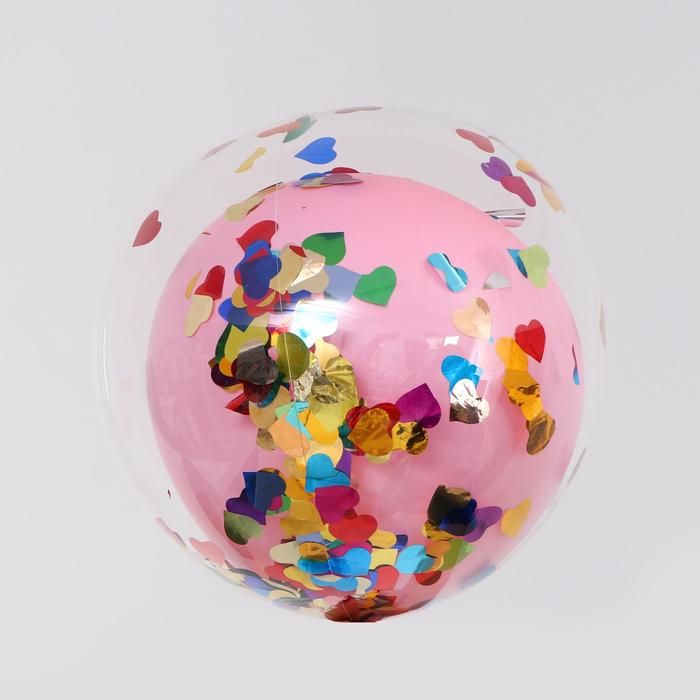 фото Набор "двойной шар в шаре + конфетти 18" розовый
