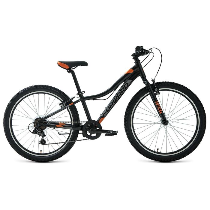фото Велосипед 24" forward twister 1.2, 2021, цвет черный/оранжевый, размер 12"