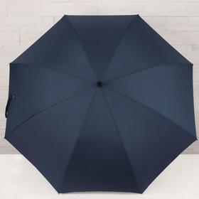 

Зонт - трость полуавтоматический, 8 спиц, R = 60 см, цвет тёмно - синий, 1937-8