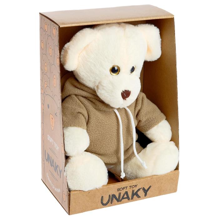 фото Мягкая игрушка "мишка аха великолепный в толстовке хаки", 24 см 0937224s-19m unaky soft toy
