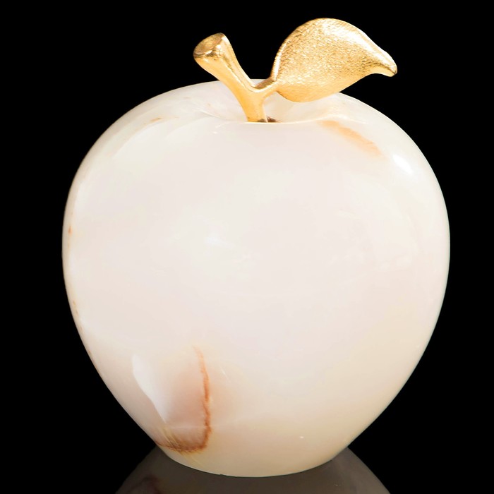 Сувенир "Яблоко 4", большое, 10х10х9,5 см, оникс