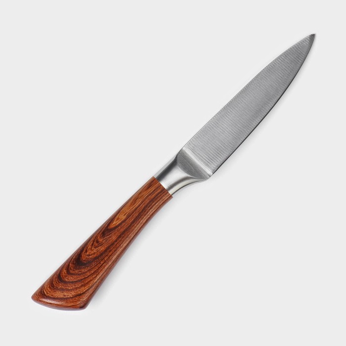 Нож для овощей кухонный Доляна Forest, лезвие 9,5 см, цвет коричневый