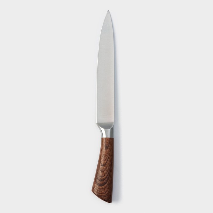 Нож кухонный - шеф Доляна Forest, лезвие 20 см, цвет коричневый доляна нож шеф bull лезвие 20 5 см цвет красный