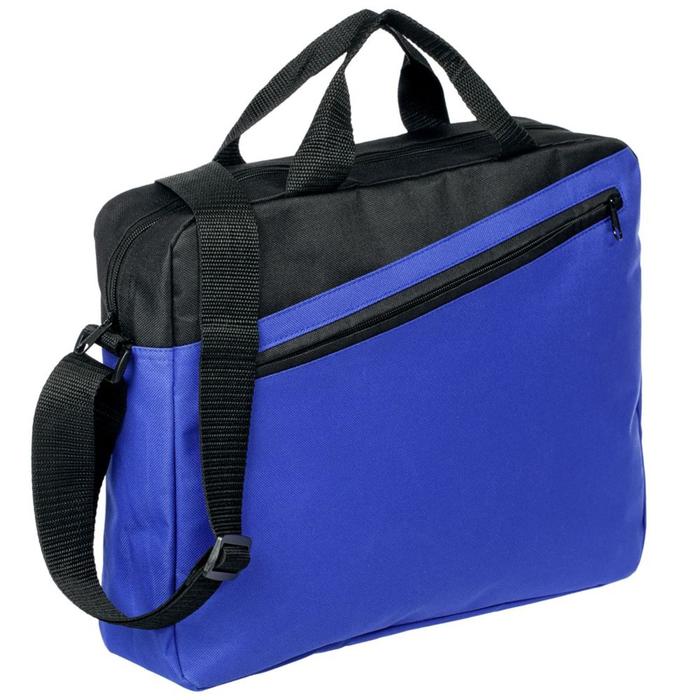 Конференц-сумка Unit Diagonal сине-черная, 38x30x8 см