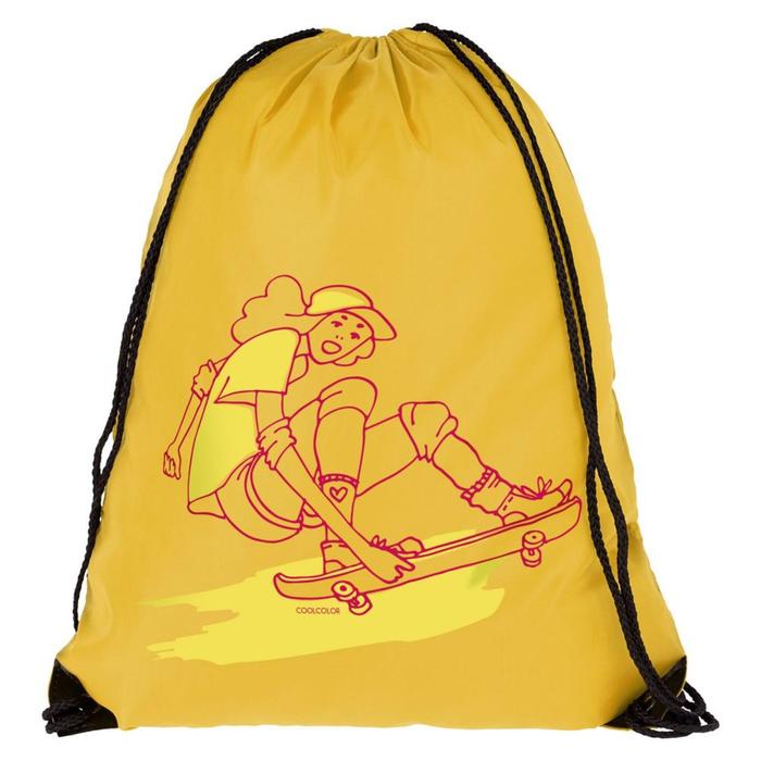 фото Рюкзак для обуви skateboard желтый, 34х45 см coolcolor