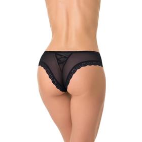 

Трусы женские бразилиана, цвет чёрный, размер 50 (XL)