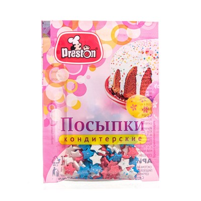 Посыпки кондитерские Preston декоративные «Радуга-звездочки», пасха, 7 г