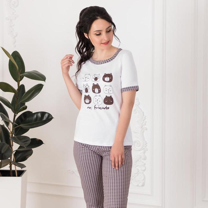 фото Пижама женская (футболка, брюки), цвет шоколадный, размер 44 ш'аrliзе