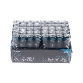 Батарейка алкалиновая (щелочная) LuazON, AAA, LR03, набор 40 шт от Сима-ленд
