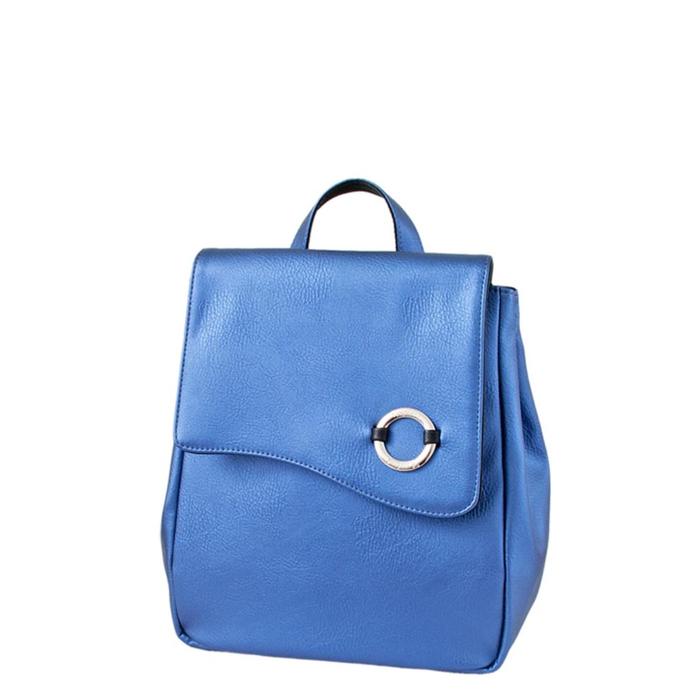 Сумка-рюкзак иск.кожа, отдел на клапане, цвет синий 25х12х30 цена и фото