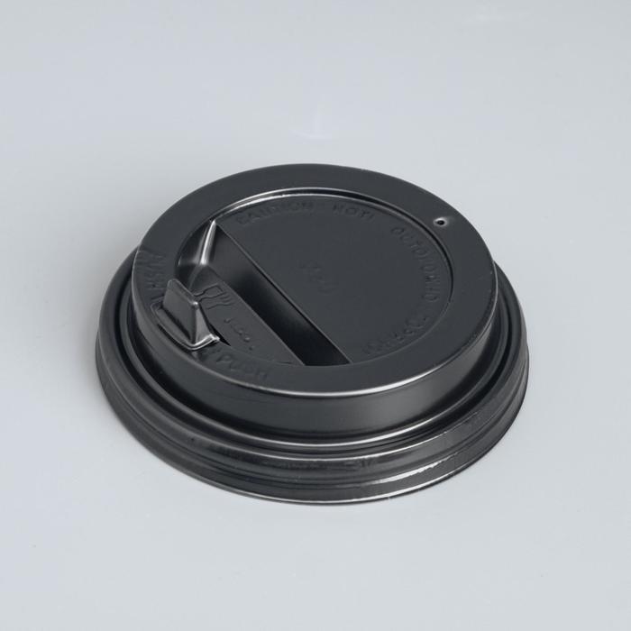 Крышка для стакана Черная клапан, диаметр 80 мм