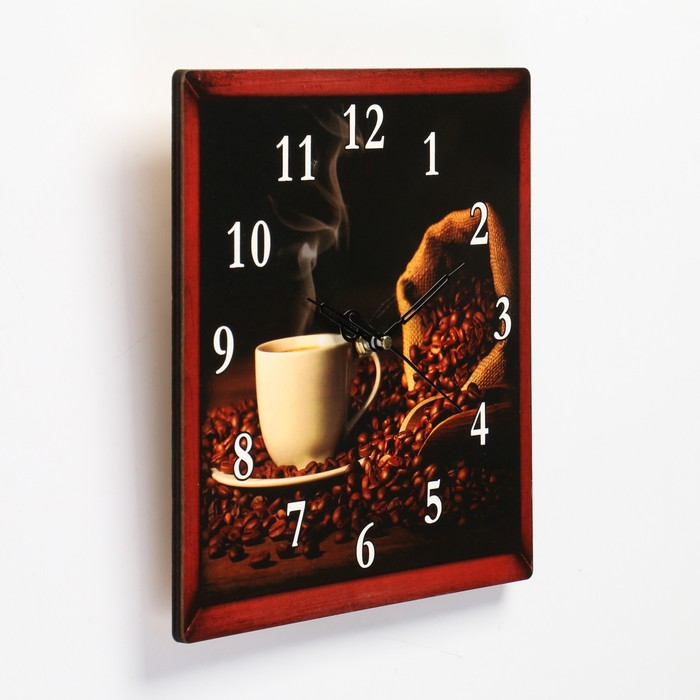 Часы настенные "Ароматный кофе", квадратные, плавный ход