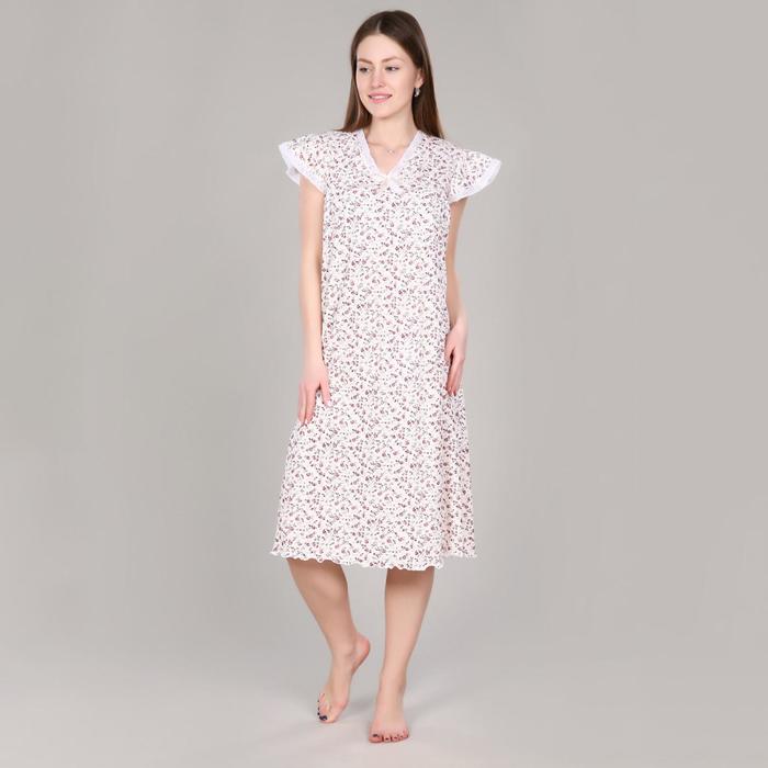 Сорочка женская, цвет молочный, размер 52