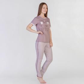 

Костюм женский (футболка, брюки), цвет какао, размер 48