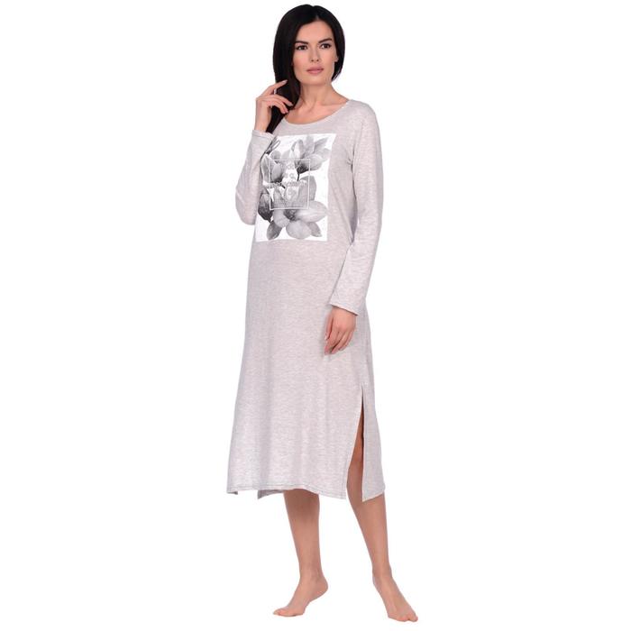 Платье женское, цвет серый меланж, размер 44