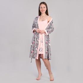

Комплект женский (халат, сорочка), цвет розовый, размер 48