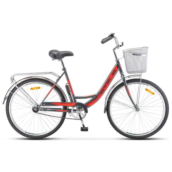 Велосипед 26 Stels Navigator-245, Z010, цвет серый/красный, размер рамы 19