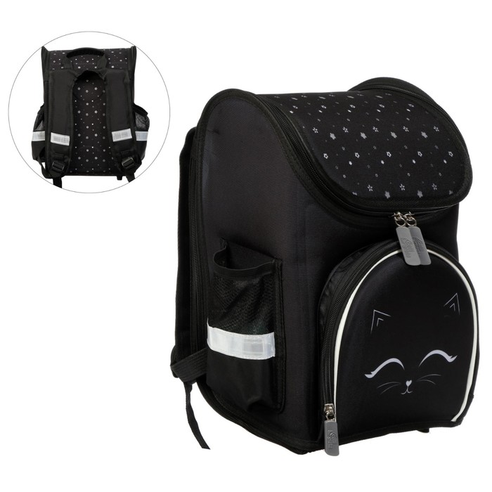 

Ранец школьный Calligrata Black Kitty, раскладной, EVA