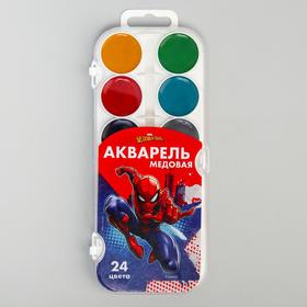 Акварель медовая «Человек-паук», 24 цвета, без кисти