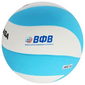 

Мяч волейбольный MIKASA VSV800 WB, размер 5, синтетическая пена ТПЕ, клеенный, 8 панелей, бутиловая камера, цвет белый/голубой