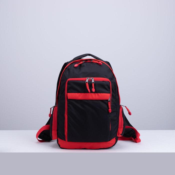 фото Рюкзак туристический, 21 л, отдел на молнии, 2 наружных кармана, 2 боковых кармана, цвет чёрный/красный taif