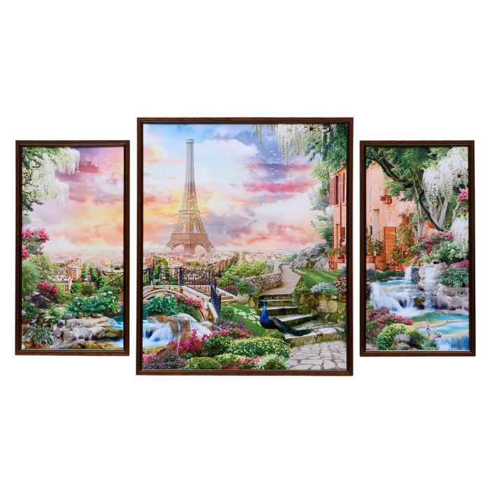 

Картина модульная "Цветущий Париж" 49*59 - 1шт., 25*49 - 2шт., 60х100 см