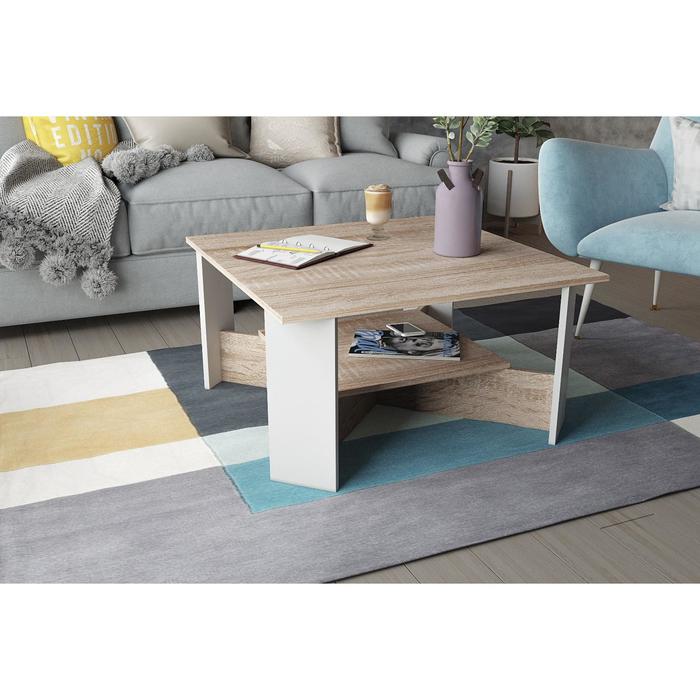 Стол журнальный Фьюжн 804х804х422 Белый Дуб сонома 1997₽