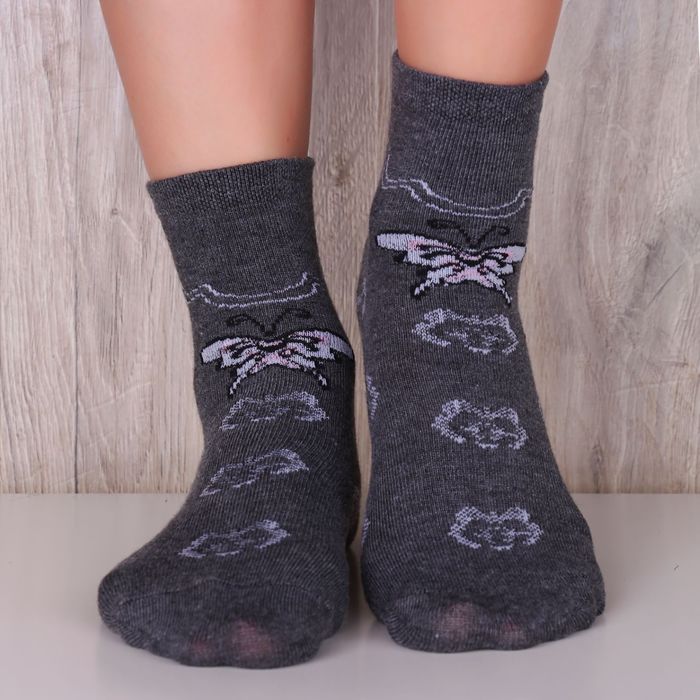 Носки женские "Collorista basic" СЖ016 серый, р.36-39, 85%хлопок, 10%па, 5%эластан