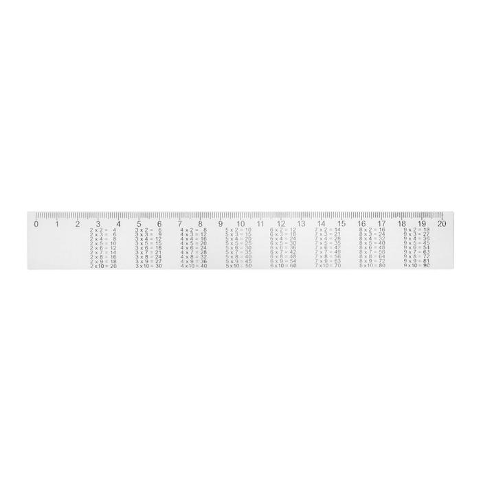 Линейка справочная 20 см, Таблица умножения прозрачная линейка справочная 20 см таблица умножения