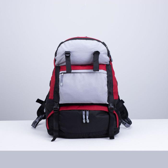 фото Рюкзак туристический, 40 л, отдел на молнии, 3 наружных кармана, цвет чёрный/серый/бордовый taif