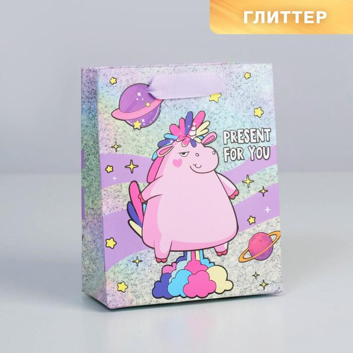 

Пакет подарочный ламинированный вертикальный, упаковка, «Present for you», S 12 х 15 х 6 см