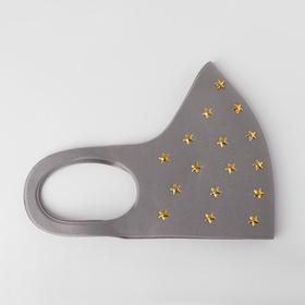 

Маска декоративная "Заклёпки" звёзды, цвет золотой в сером