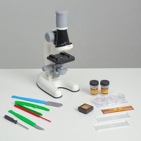 Микроскоп 'Юный ботаник' кратность до х1200, белый, подсветка Ош