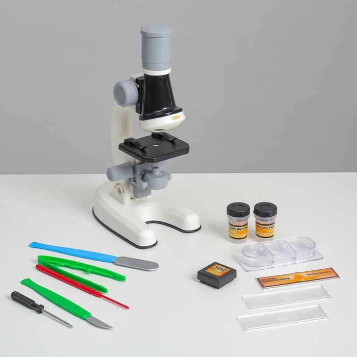Микроскоп Юный ботаник кратность до х1200, белый, подсветка микроскоп юный биолог кратность до х1200 белый подсветка