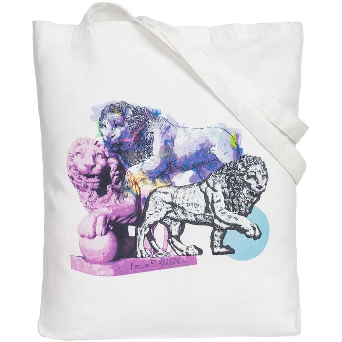 

Холщовая сумка LionMe белая, 35х40х5 см, ручки: 54х2,5 см