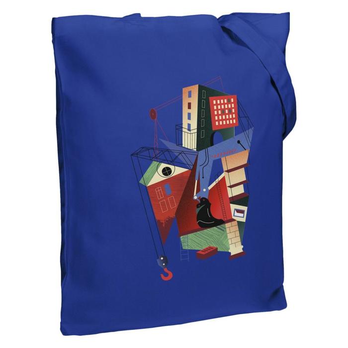 Холщовая сумка Architectonic ярко-синяя, 35х38х6 см, ручки: 54х2,5 см