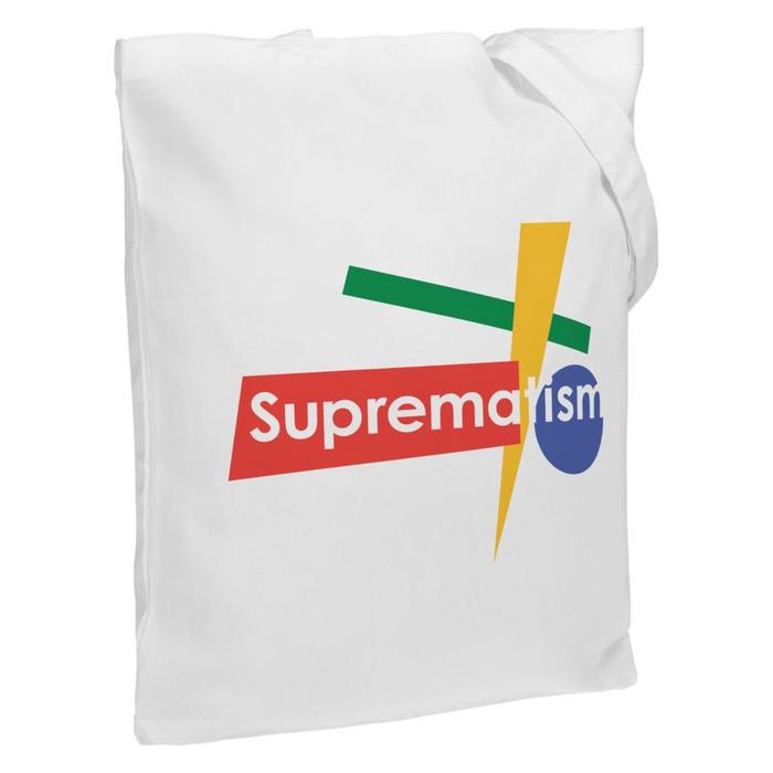 Холщовая сумка Suprematism молочно-белая, 35х38х6 см, ручки: 54х2,5 см